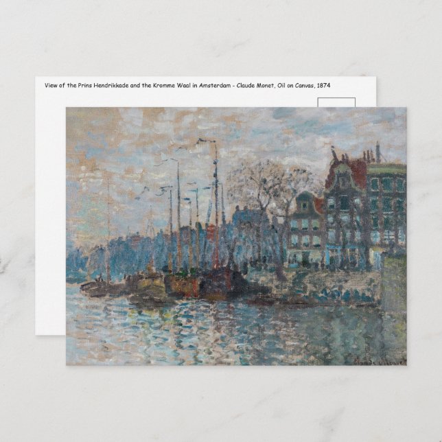 Postal Claude Monet - Vista de Ámsterdam (Anverso / Reverso)