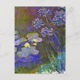Postal Claude Monet Water Lilies Agapanthus