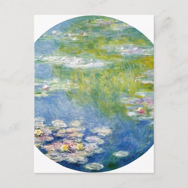 Postal Claude Monet Water-Lilies Nymph?as 1908 Technique (Anverso)