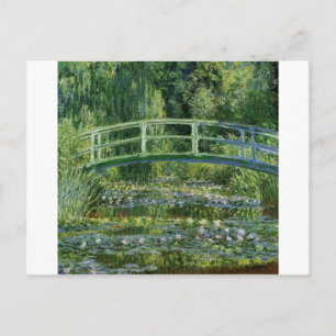Postal Claude Monet Water Lilies y el puente japonés