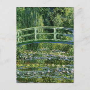 Postal Claude Monet Water Lilies y el puente japonés
