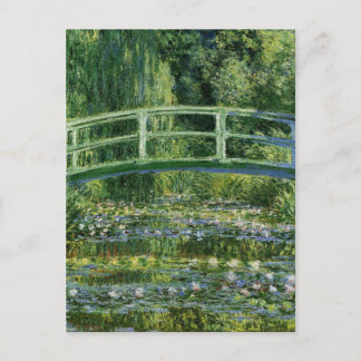 Postal Claude Monet Water Lilies y el puente japonés
