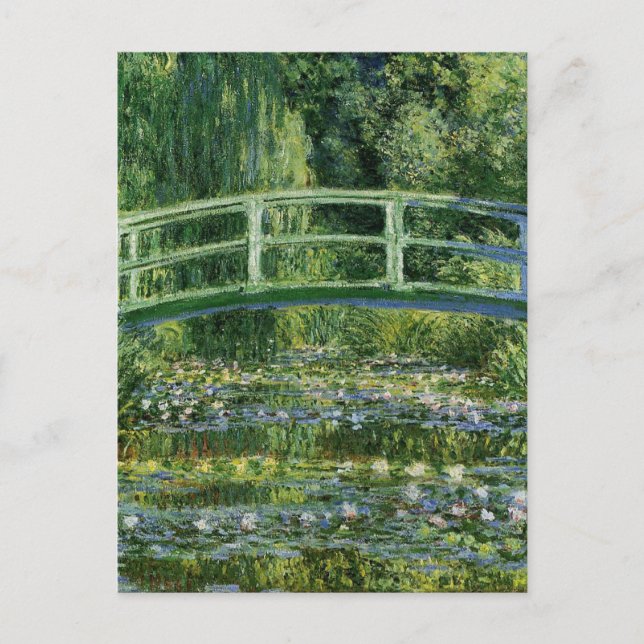 Postal Claude Monet Water Lilies y el puente japonés (Anverso)