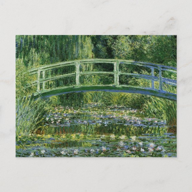 Postal Claude Monet Water Lilies y el puente japonés (Anverso)