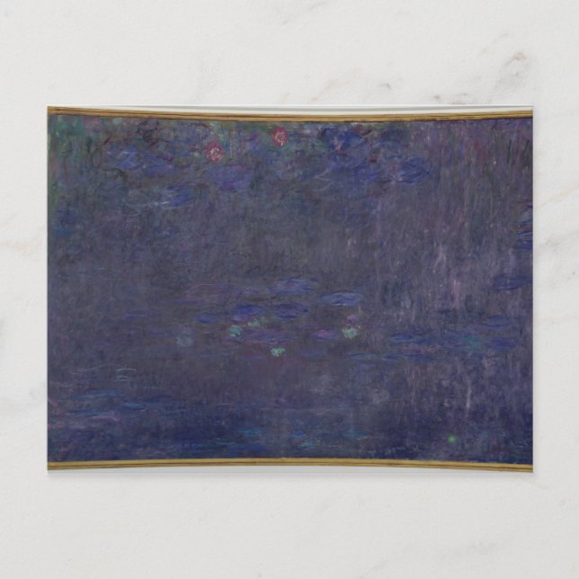 Postal Claude Monet | Waterlilies: Reflexiones de árboles (Anverso)