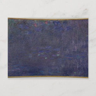 Postal Claude Monet   Waterlilies: Reflexiones de árboles