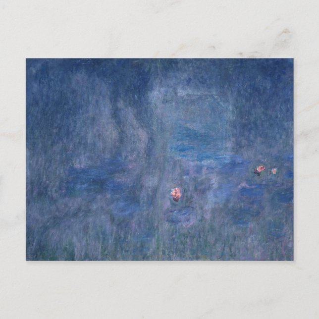 Postal Claude Monet | Waterlilies: Reflexiones de árboles (Anverso)