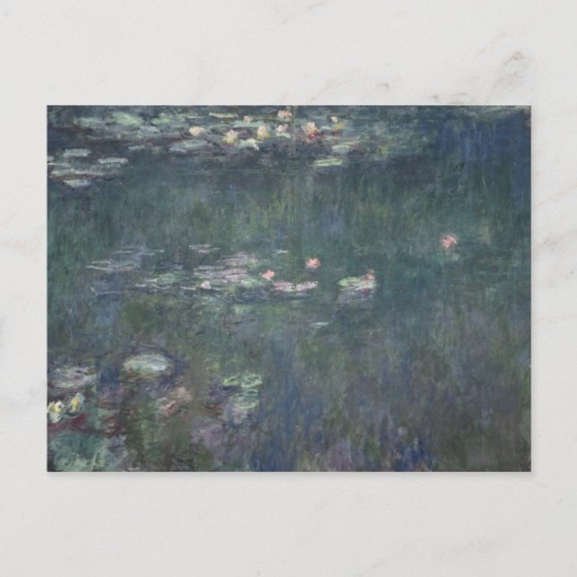 Postal Claude Monet | Waterlilies: Reflexiones verdes (Anverso)