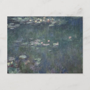 Postal Claude Monet   Waterlilies: Reflexiones verdes