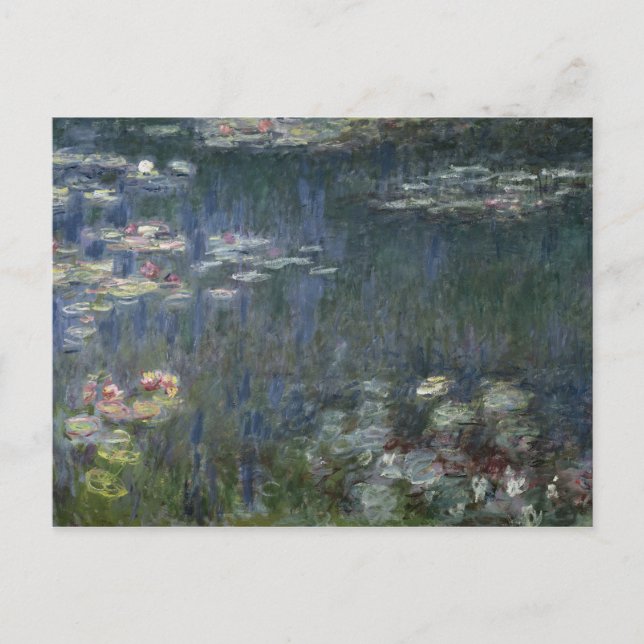 Postal Claude Monet | Waterlilies: Reflexiones verdes (Anverso)