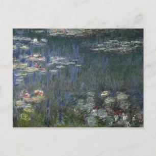 Postal Claude Monet   Waterlilies: Reflexiones verdes