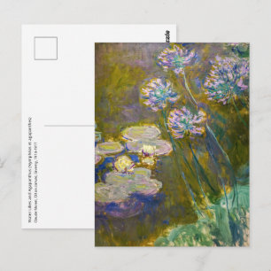 Postal Claude Monet - Waterlilies y Agapanthus