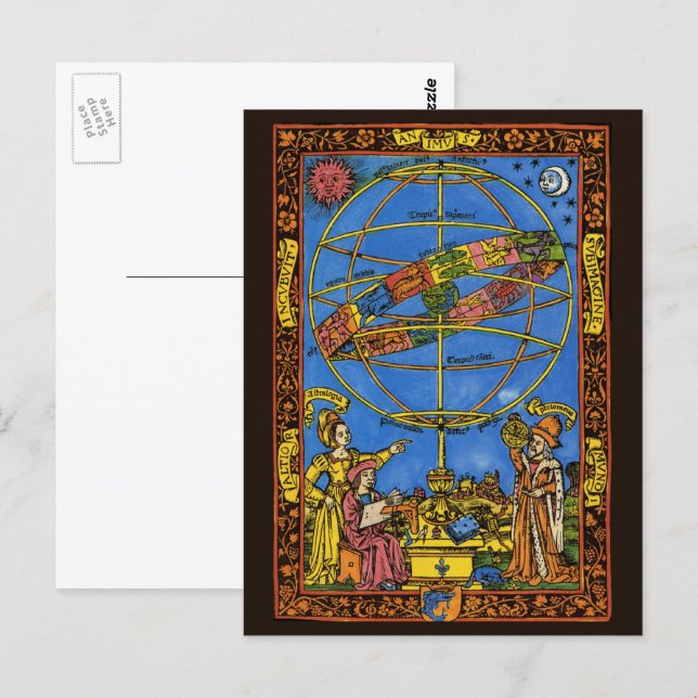 Postal Claudio Ptolomeo Astrónomo, Celeste Vintage  (Anverso / Reverso)
