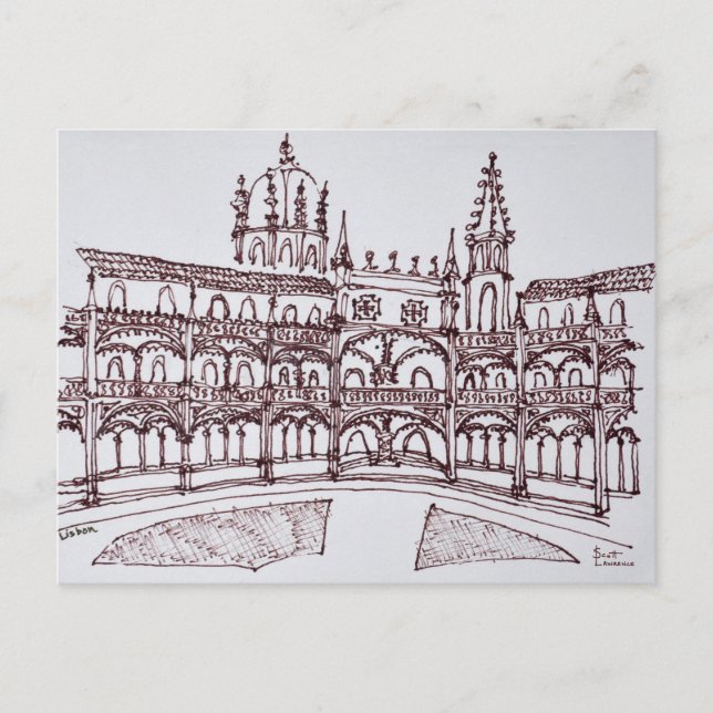 Postal Claustro del Monasterio de Jerónimos | Lisboa, Por (Anverso)