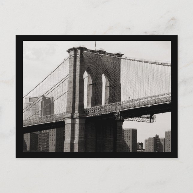 Postal Clausura del puente de Brooklyn de NYC (Anverso)