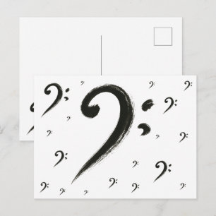 Postal Clave de Fa Minimalista – Símbolo de Música de Pin