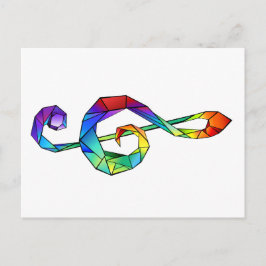 Postal Clave musical del arcoiris