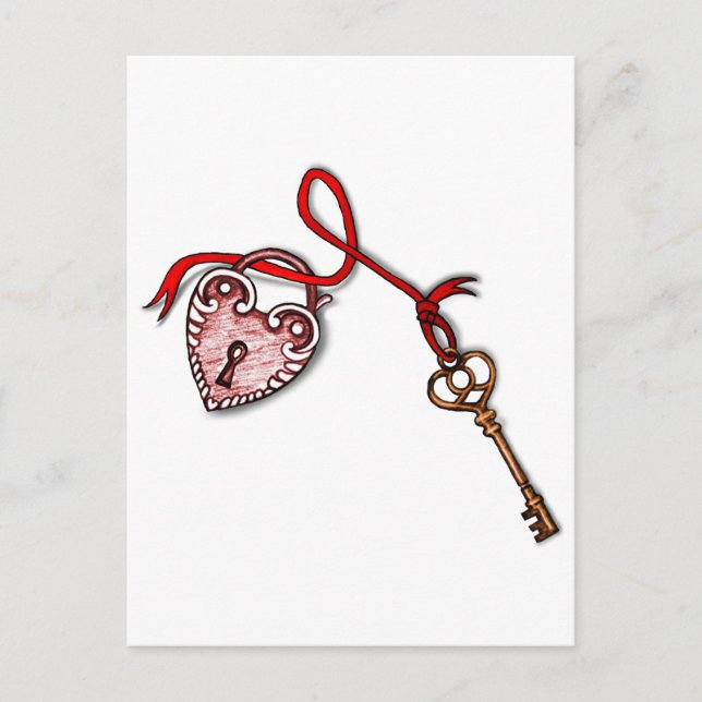 Postal Clave para mi corazón ~ Rojo (Anverso)