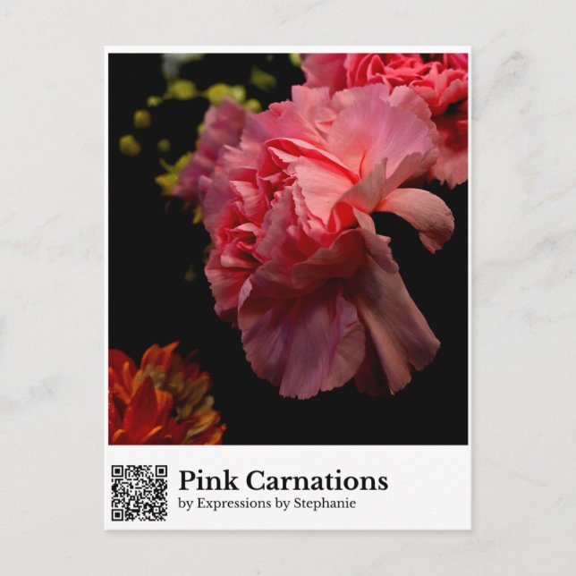 Postal Claveles Rosas (Anverso)