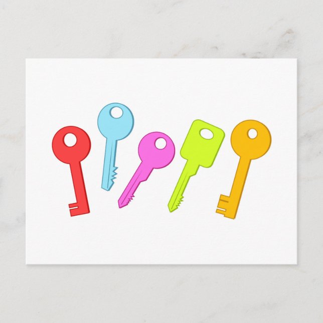 Postal Claves coloreadas (Anverso)