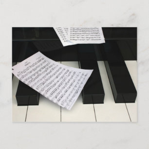 Postal Claves de piano con música