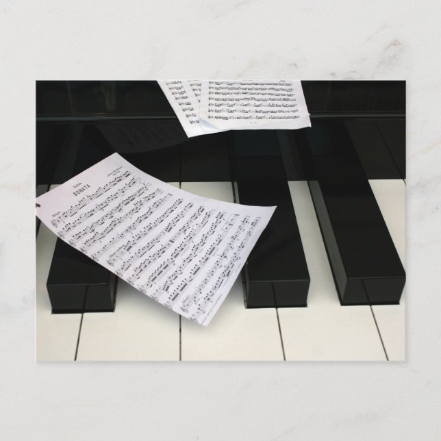 Postal Claves de piano con música (Anverso)