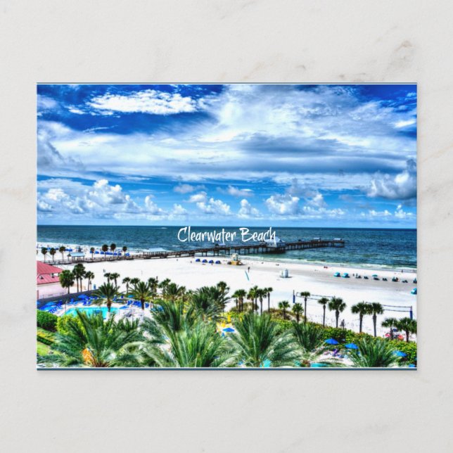 Postal Clearwater Beach, Florida, destino de vacaciones (Anverso)