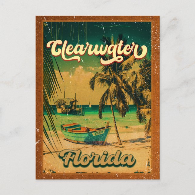 Postal Clearwater Beach Florida Palm Tree Souvenirs 60 (Anverso)