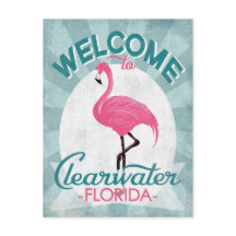 Clearwater Florida Flamenco Rosa Retro
