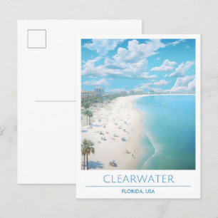 Postal Clearwater Florida Viajes Vintage de Estados Unido