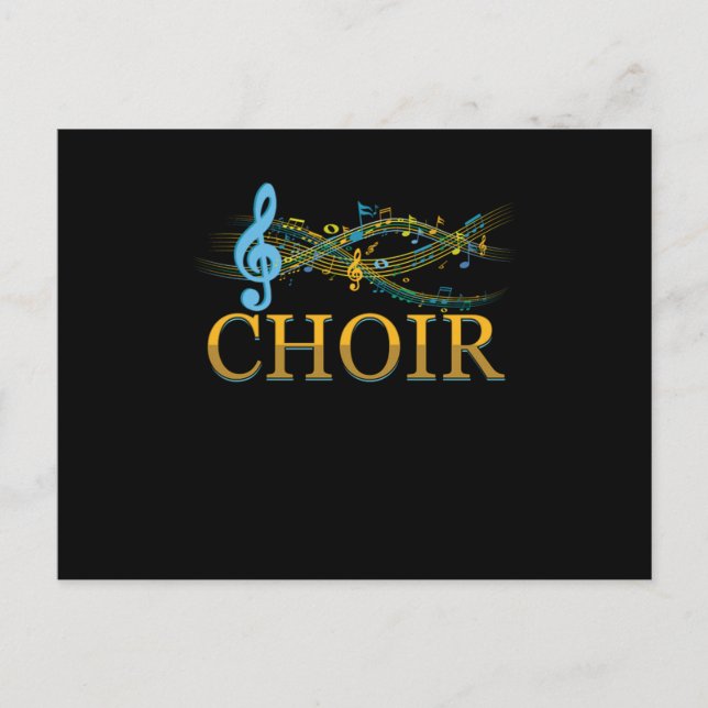 Postal Clef Choir Music Notes Choral Chorus Singing Gift (Anverso)