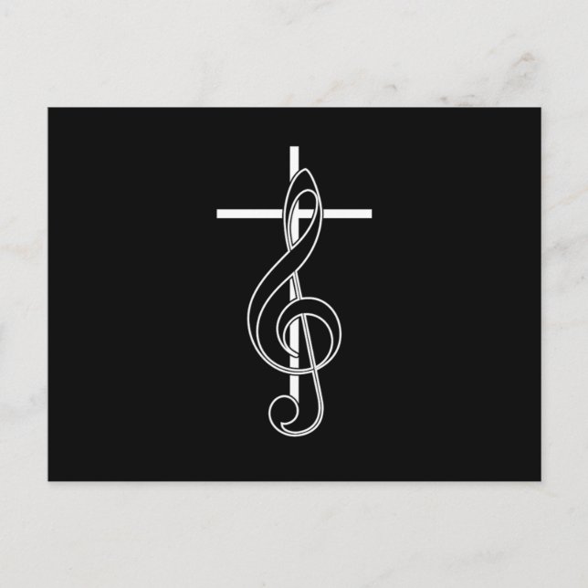 Postal Clef Cross Church Choir Chorus Choral Music Gift (Anverso)