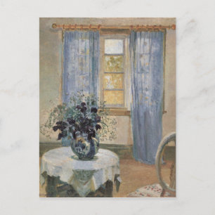 Postal Clematis azules de Anna Ancher en el estudio del a