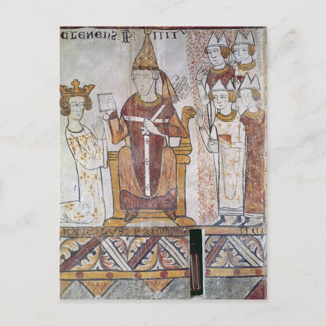 Postal Clemente IV del Papa Invirtiendo a Carlos de Anjou (Anverso)