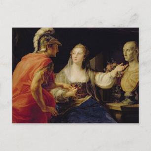 Postal Cleopatra muestra a Octavio el busto de Julius