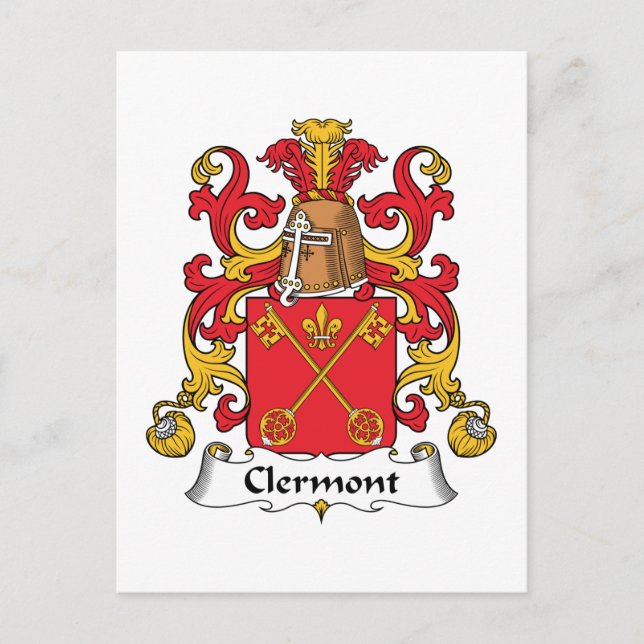 Postal Clermont Family Crest (Anverso)