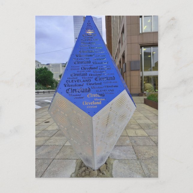 Postal Cleveland blue - Memorial Plaza (Anverso)