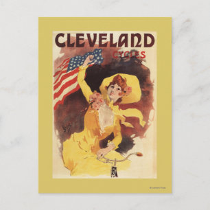 Postal Cleveland cicliza a Chica estadounidense en amaril
