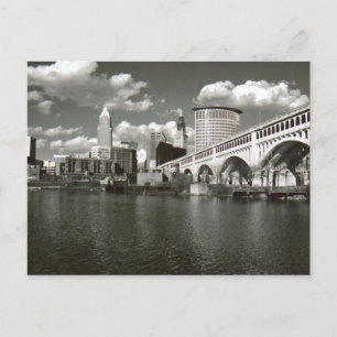 Postal Cleveland Ohio blanco y negro