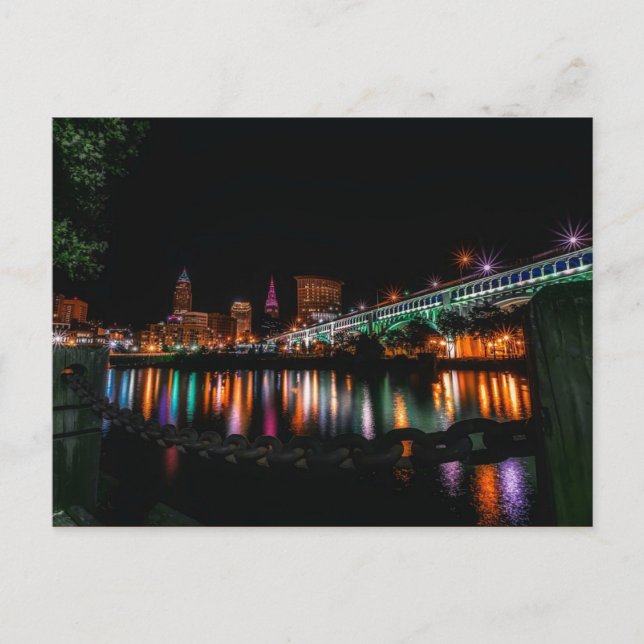 Postal Cleveland, Ohio cityscape, no etiquetado (Anverso)