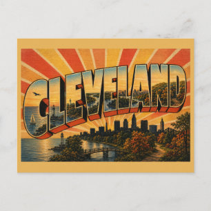 Postal Cleveland Ohio Lago Erie Bosque Río Arte