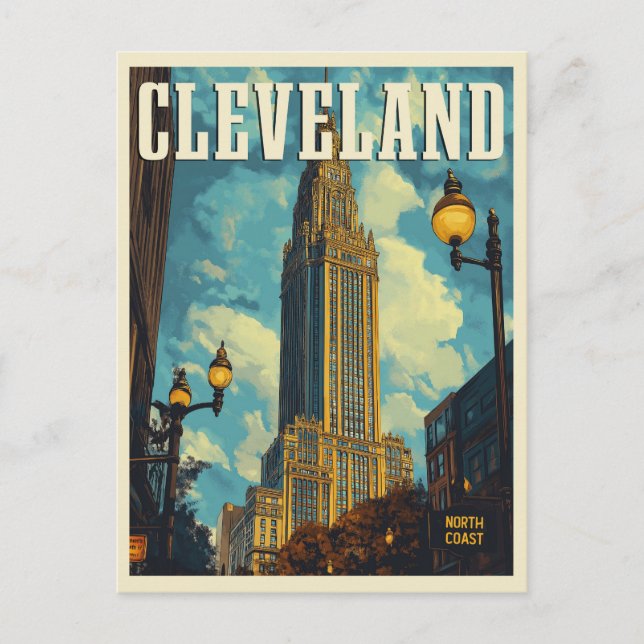 Postal Cleveland Vintage Travel (Anverso)