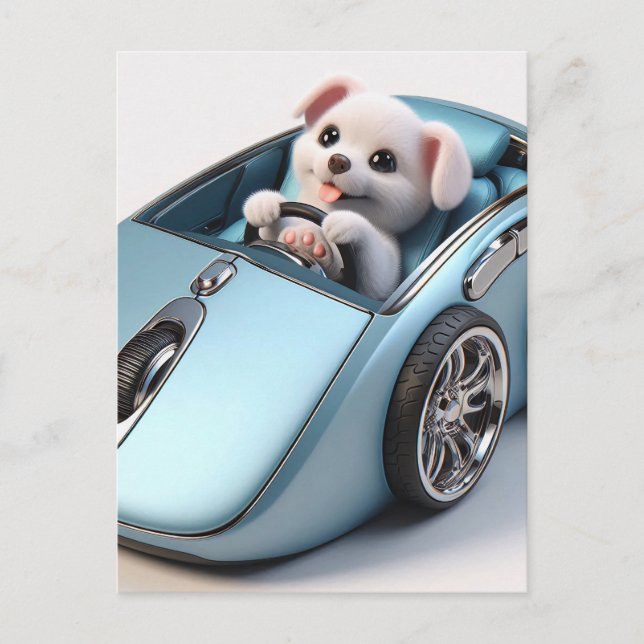 Postal Click y Vroom: Puppy Driver Edition (Anverso)