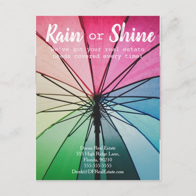 Postal Clientes de la lluvia derivan marketing inmobiliar (Anverso)