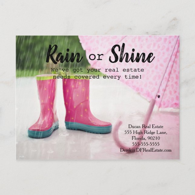 Postal Clientes de la lluvia derivan marketing inmobiliar (Anverso)