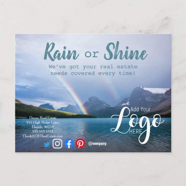 Postal Clientes de la lluvia derivan marketing inmobiliar (Anverso)