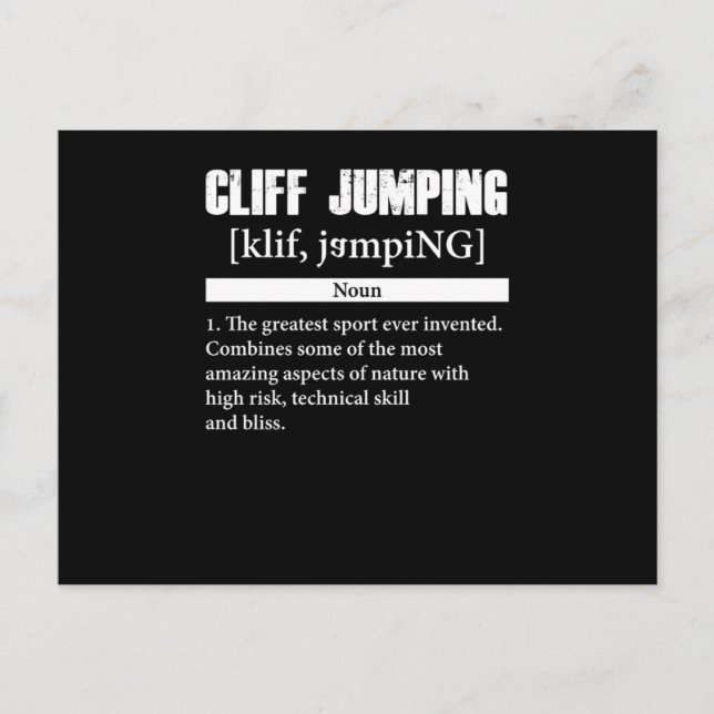 Postal Cliff Jumping Definition Cliff Diving Gift (Anverso)