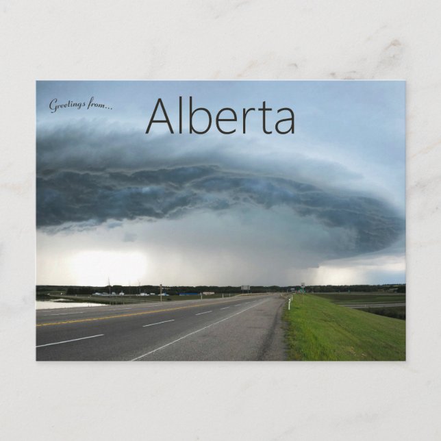 Postal Clima tormentoso en Alberta Canadá (Anverso)