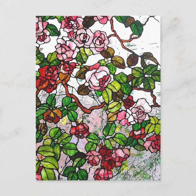 Postal Climbing Roses - stained glass (Anverso)