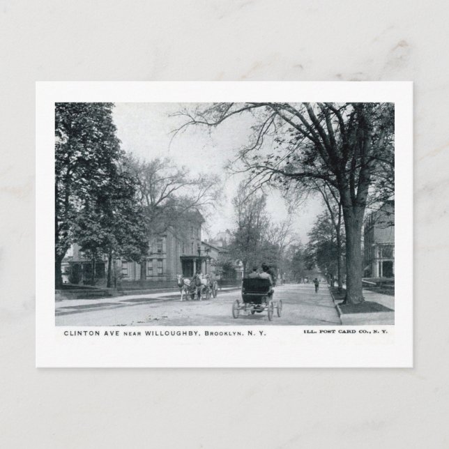 Postal Clinton Ave., Mansiones, Brooklyn Vintage (Anverso)